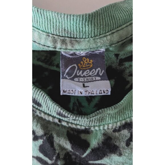 Queen T-shirt Men Besties Donald & Daisy Tie Dye Green Knit Crew Painted Size L - Picture 6 of 9